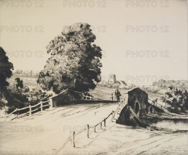 A Suffolk bridge, 1930s. Creator: Martin Hardie.