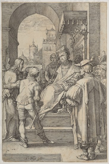 Christ before Pilate, plate 5 from The Passion of Christ, 1596. Creator: Hendrik Goltzius.