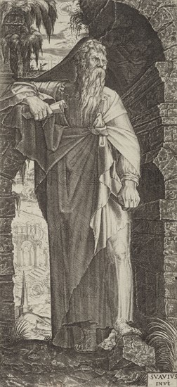 St Paul. Plate 10. From: Christ and the Apostles, 1545. Creator: Lambert Suavius.