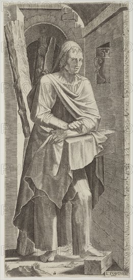 St Andrew. Plate 3. From: Christ and the Apostles, c.1545. Creator: Lambert Suavius.