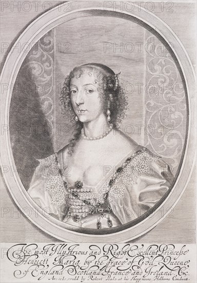 Queen Henrietta Maria, 1640-1642. Creator: William Faithorne.