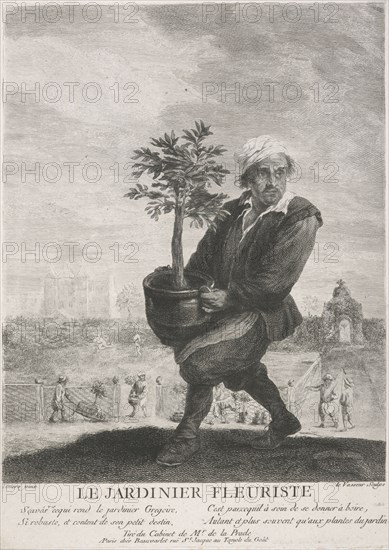 Le Jardinier Fleuriste (The gardener), 1749-1797. Creator: Jean-Charles Levasseur.