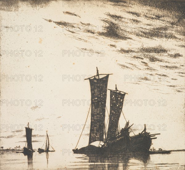 Ragged sails, 1925. Creator: Ernest Stephen Lumsden.