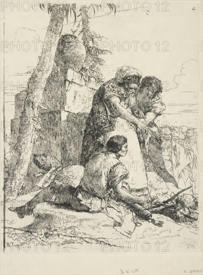 A scene of witchcraft. Plate 4 from: Scherzi di Fantasia (Sktches of Fantasy), 1743-50. Creator: Giovanni Battista Tiepolo.