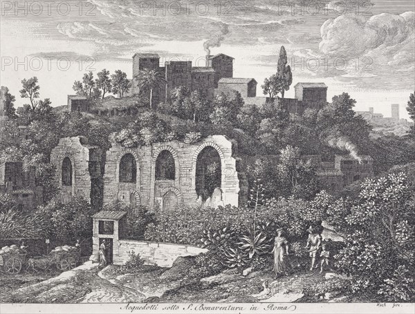 Die Römischen Ansichten (Views of Rome)/ Acquedotti sotto S. Bonaventura in Roma, 1810. Creator: Joseph Anton Koch.