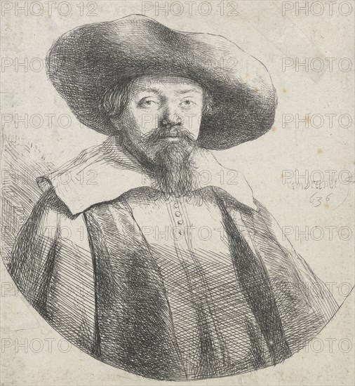 Menasseh ben Israel, 1636. Creator: Rembrandt Harmensz van Rijn.