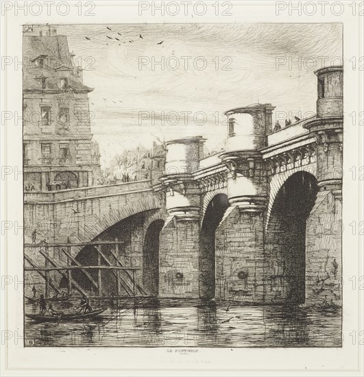 Le Pont-Neuf, c.1861. Creator: Charles Meryon.