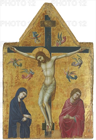 The Crucifixion with the Virgin, Saint John and Angels, 1330. Creator: Ugolino da Siena.