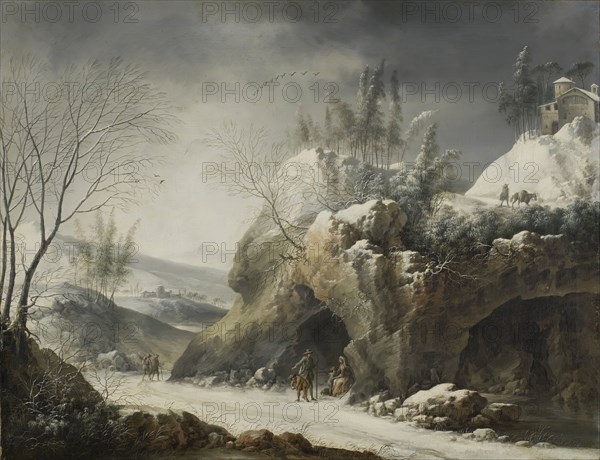 Winter Landscape with a Peasant Family, 1750. Creator: Francesco Foschi.