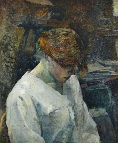 La Rousse in a White Blouse, 1889. Creator: Henri de Toulouse-Lautrec.