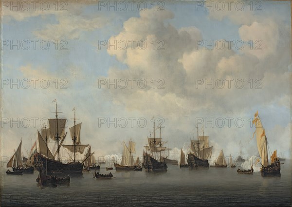 The Dutch Fleet in the Goeree Roads, 1672. Creator: Willem van de Velde the Younger.