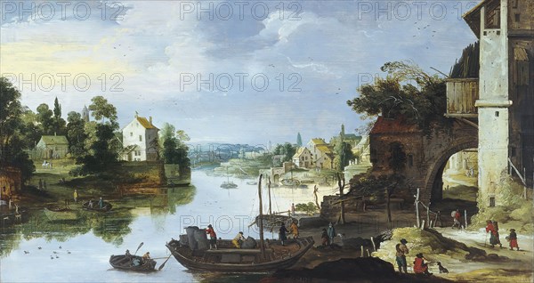 View of a Village beside a River, unknown date. Creator: Master of the Monogram IDM.