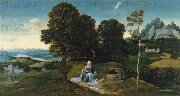 Landscape with the Rest on the Flight into Egypt, 1518. Creator: Joachim Patinir.