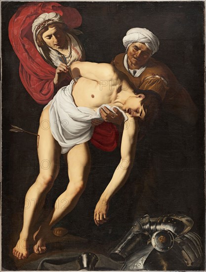 Saint Sebastian attended by Saint Irene and her Maid, 1615. Creator: Dirck van Baburen.