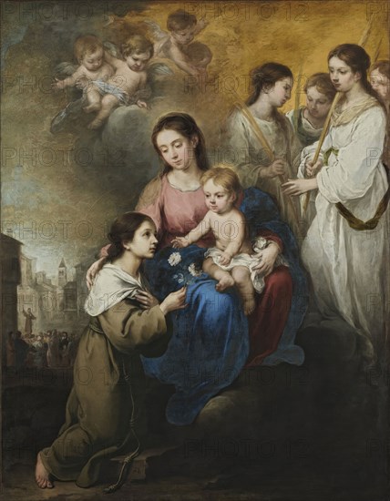 The Virgin and Child with Saint Rose of Viterbo, 1670. Creator: Bartolomé Esteban Murillo.