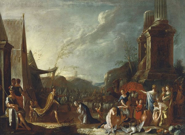 Solomon and the Queen of Sheba, 1639. Creator: Johann Heinrich Schonfeld.