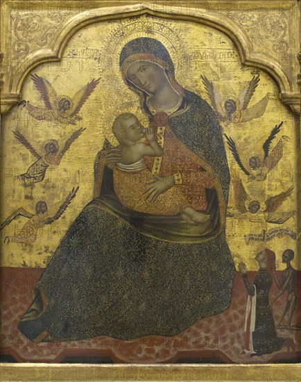 The Virgin of Humility with Angels and a Donor, 1360. Creator: Anon.