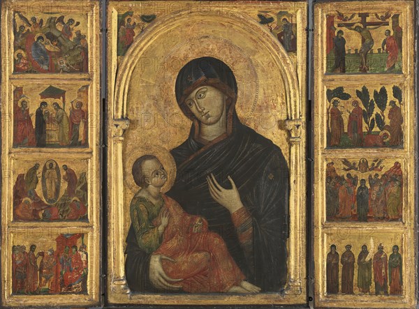 Triptych with the Virgin and Child, 1300. Creator: Anon.