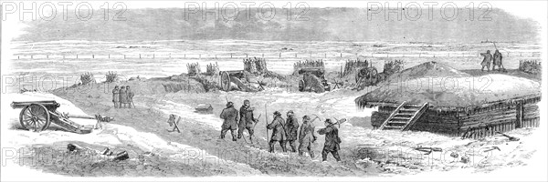 Illustrations of the War in Schleswig by our special artist: battery on the...Dannewerk, 1864. Creator: Unknown.