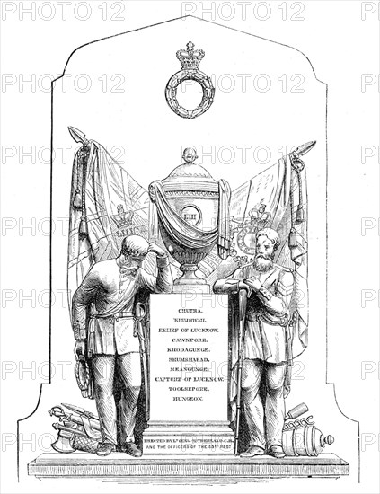 Monument In St. Chad's Church, Shrewsbury, to...officers and men...who fell during the Indian...1864 Creator: Unknown.