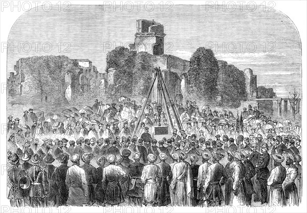 Laying the first stone of the Lucknow Memorial, 1864. Creator: Unknown.