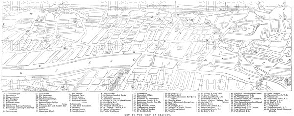 Map of Glasgow, 1864. Creator: Unknown.