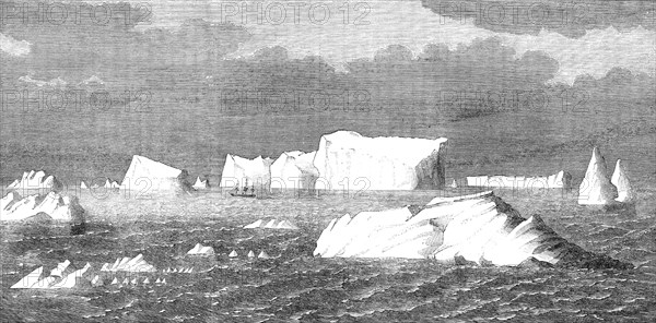 H.M.S. Himalaya among icebergs in the South Pacific, 1864. Creator: Unknown.