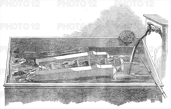 Model of a fish-ladder for salmon to ascend milldams and weirs,...Inspector of Fisheries, 1864. Creator: Unknown.