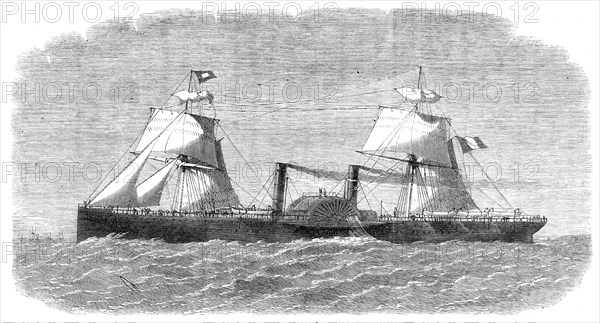 The French Transatlantic Company's steam-packet Washington, 1864. Creator: Unknown.