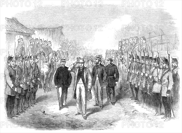 Landing of Sir Rutherford Alcock, K.C.B., at Yokohama, Japan, 1864. Creator: Unknown.