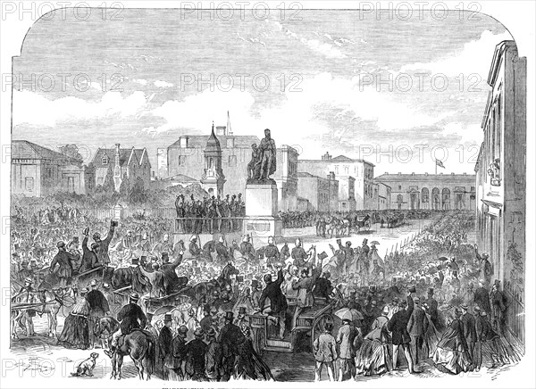 Inauguration of the Burke and Wills Monument at Melbourne, Australia, 1865. Creator: Unknown.