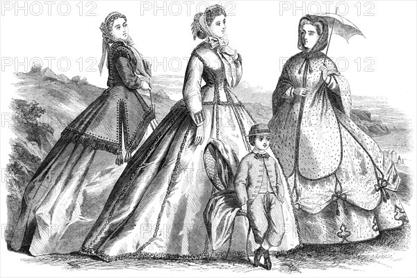 Paris fashions for August, 1865. Creator: Unknown.