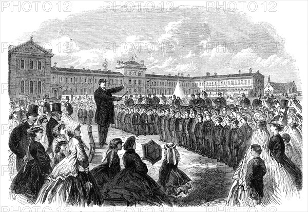 Annual Inspection of the Middlesex Industrial School at Feltham, 1865. Creator: Unknown.