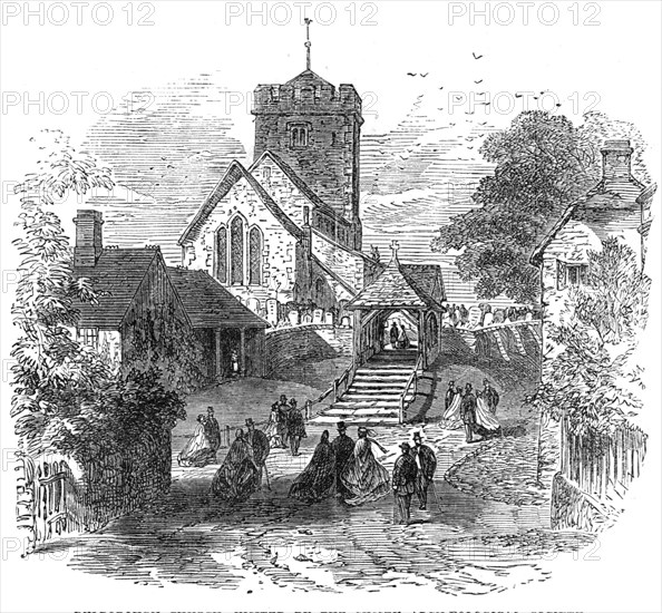 Pulborough Church, visited by the Sussex Archaeological Society, 1865. Creator: Unknown.