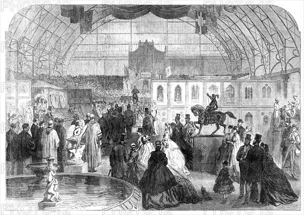 Opening of the North-East London Exhibition of Arts and Manufactures at the Agricultural Hall, 1865. Creator: Unknown.