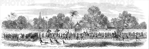 Admiral King's visit to the King of Siam at Bangkok: procession...to the Palace, 1865. Creator: Unknown.