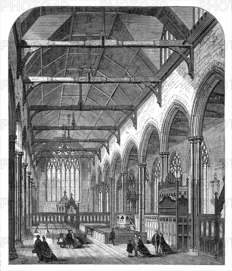 The Dutch Church, Austinfriars, recently restored, 1865. Creator: Unknown.