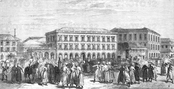 The new Oriental Bank and Share-Market, Bombay, 1865. Creator: Unknown.