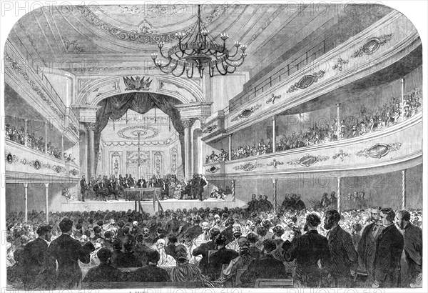 Lord Brougham opening the Social Science Congress at Sheffield, 1865. Creator: Unknown.