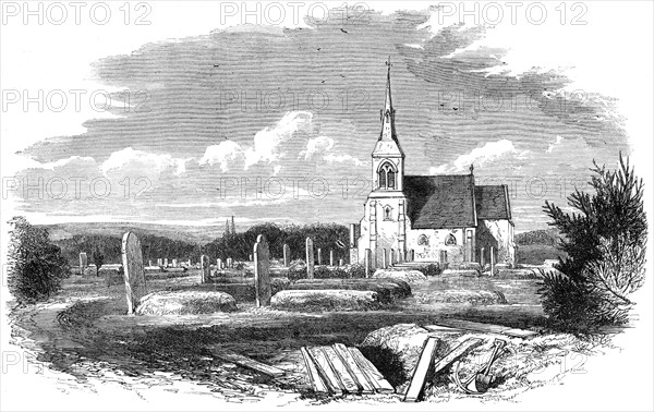 The Funeral of Lord Palmerston: the new cemetery at Romsey...interment of Lord Palmerston, 1865. Creator: Unknown.