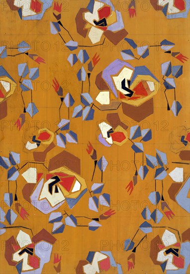 Untitled (Textile design no VII), c1925. Creator: Frances Hodgkins.