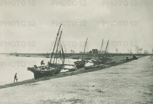 [Boats on beach]. From the album: Photograph album - England, 1920s. Creator: Harry Moult.