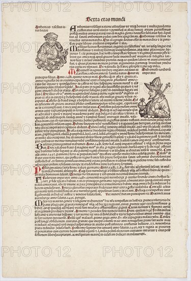 Sexta etas mundi. Page from Liber Chronicarum [The Nuremberg Chronicle] fol. CCLVI. Creator: Unknown.