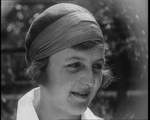 A Close up Shot of Betty May Nuthall Shoemaker, the British World Top Female Tennis Player, 1920. Creator: British Pathe Ltd.