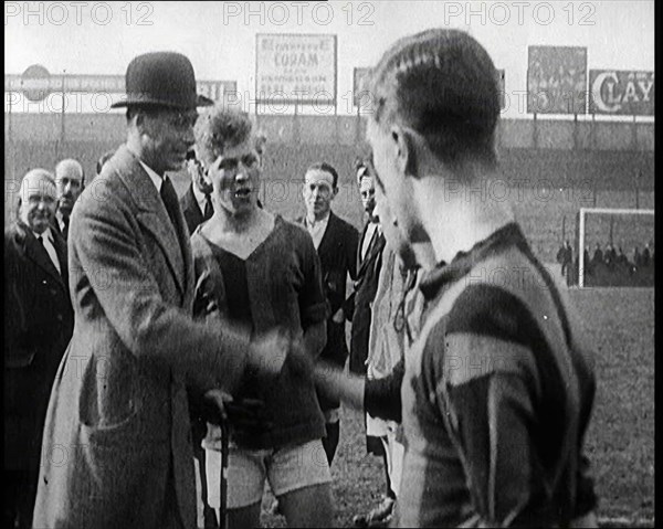 Prince Albert, Duke of York, Shaking Hands With Football Team at West Ham Before a Match, 1922. Creator: British Pathe Ltd.
