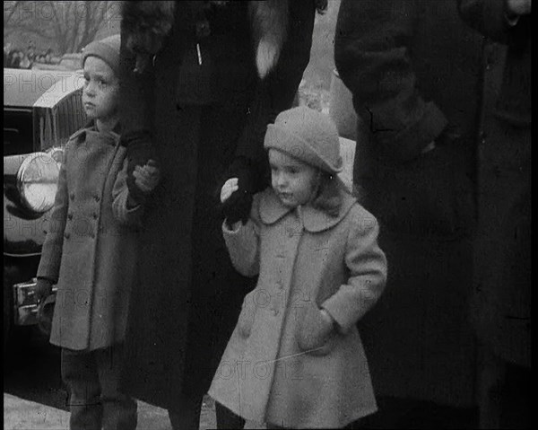 Two girls at the inauguration of President Franklin D Roosevelt, 1933. Creator: British Pathe Ltd.