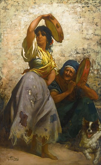 Gypsy woman dancing the Zorongo, . Creator: Doré; Gustave (1832-1883).