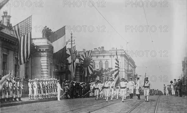 Troops in Vladivostok, Czech Hq [?], between c1915 and c1920. Creator: Bain News Service.