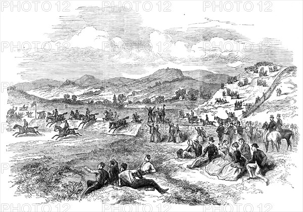 Steeplechase at Punchestown Races, 1870. Creator: Unknown.