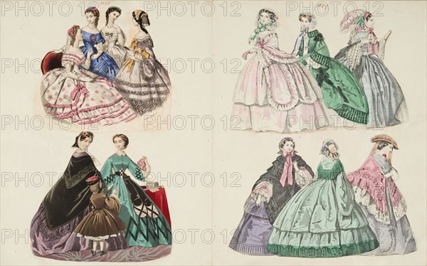 Costume plates, 1859-62. Creator: Unknown.